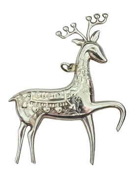 Vintage Oneida Sterling Reindeer Brooch 1974